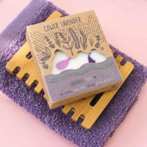 Lavender Soap, cloth and soap dish trio