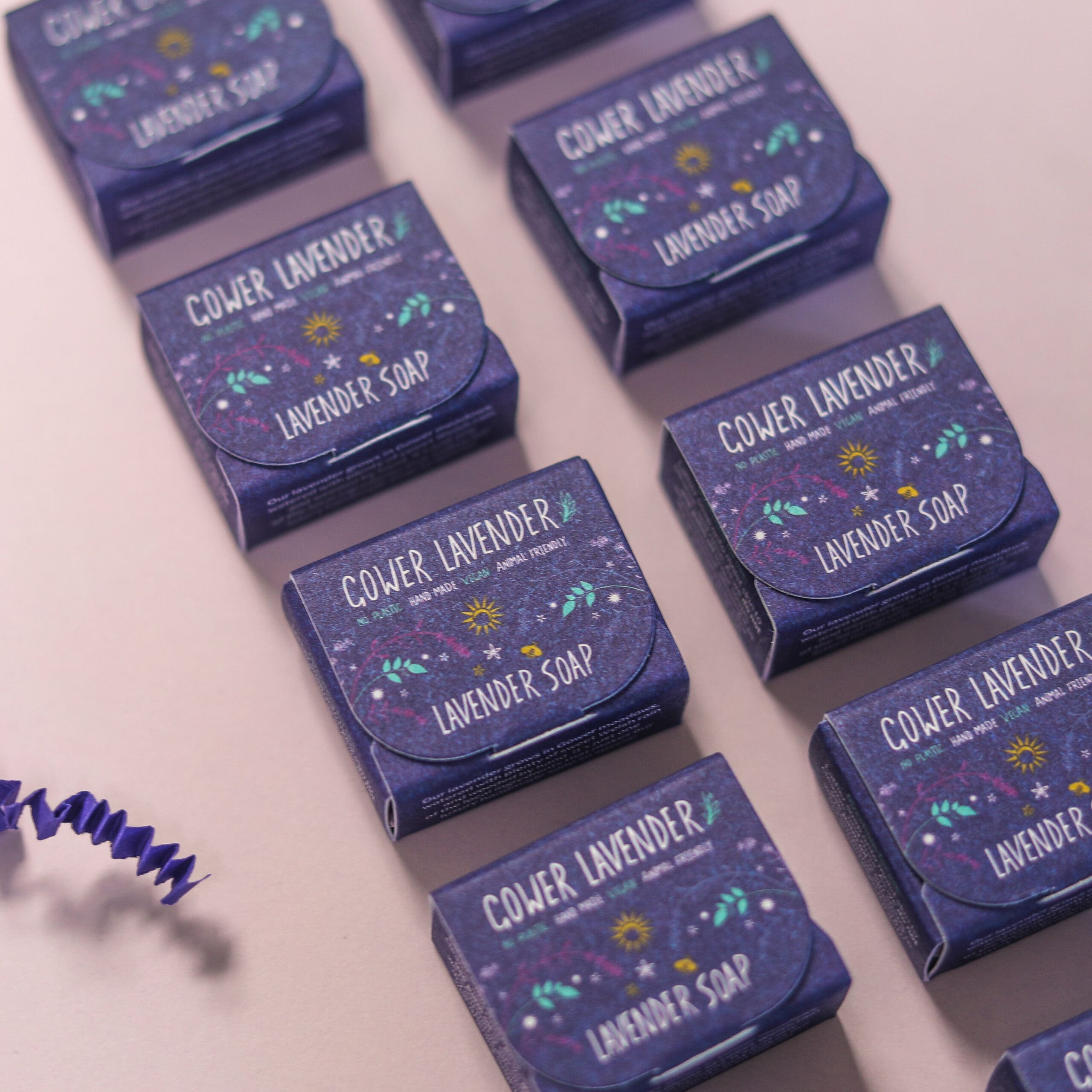 Mini lavender soaps for guests