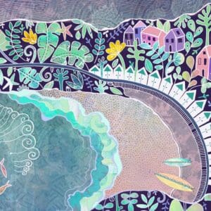 Greeting card - Langland Beach by Hannah Davies